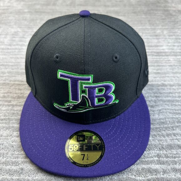 Tampa Bay Devil Rays Hat Cap Mens Fitted 7 1/4 New Era Wool Retro Cooperstown - Picture 1 of 5